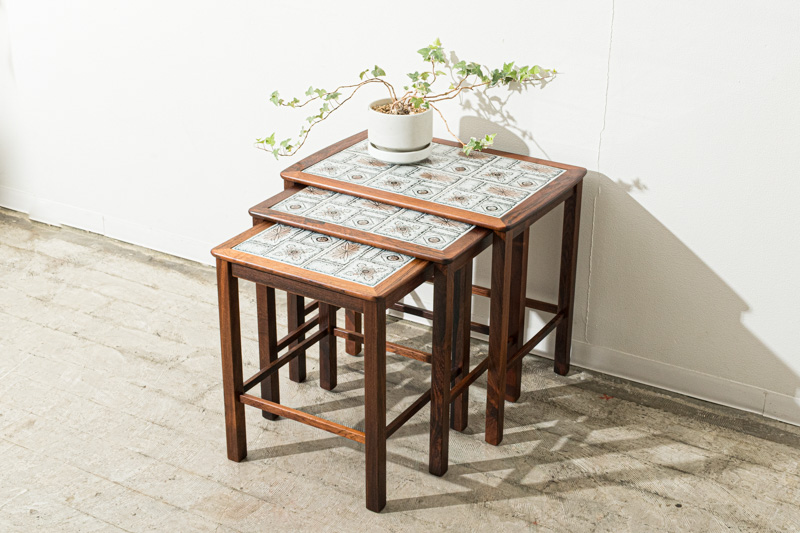 北欧家具talo デンマーク製 ビンテージ 3段ネストテーブル（タイルトップ）
