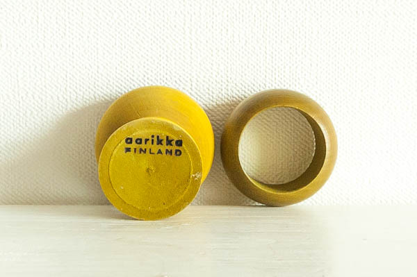 北欧雑貨 フィンランド aarikka ビンテージ エッグカップ　ナプキンリング