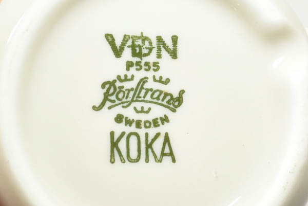 北欧雑貨 スウェーデン ロールストランド Hertha Bengtsson KOKA カップ&ソーサーとプレートセット