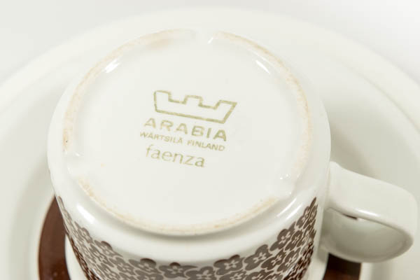 北欧雑貨　フィンランド　ARABIA　アラビア faenza vintage カップ＆ソーサーとプレートのセット