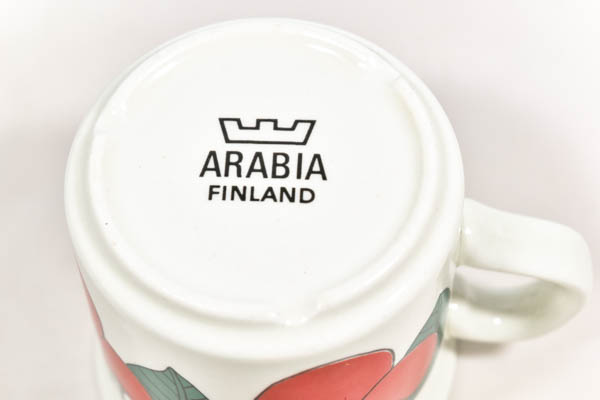 北欧雑貨 フィンランド ARABIA アラビア ビンテージ　Kirsikka peter winquist　デミタスカップ＆ソーサー