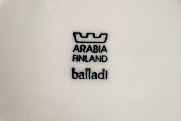 北欧雑貨 フィンランド ARABIA アラビア  Balladi　Heikki Orvola　ボウル