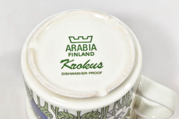 北欧雑貨 フィンランド ARABIA アラビア ビンテージ　Krokus peter winquist　カップ＆ソーサー