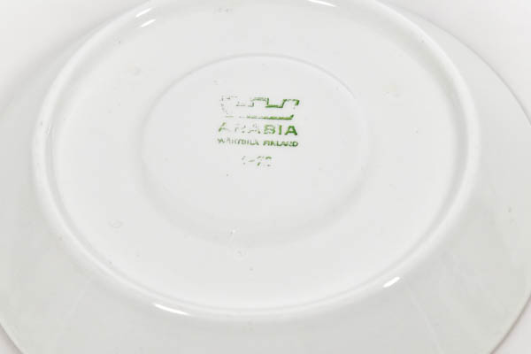 北欧食器　フィンランド　ARABIA　Gardenia　Esteri Tomula　デミタスカップ＆ソーサー