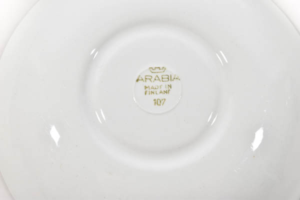 北欧雑貨　Finland　ARABIA　rice pocelain friedl kjellberg デミタス　カップ&ソーサー